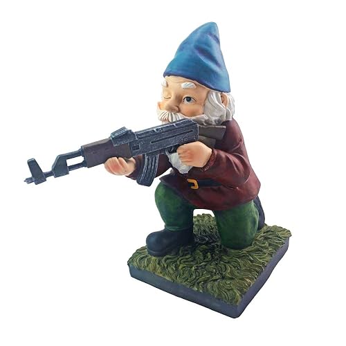 Military Garden Gnome With An AK47 Funny Army Statue Gift A Soldier