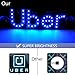 AutoEC Uber Sign, Uber LED Sign Removable Window Decal with Suction Cups, DC 5V USB Adapter Light Logo for Uber and Rideshare Drivers (Blue)