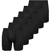 Expertoftio Athletic Men's Underwear Boxer Briefs 6" Moisture Wicking Underwear for Men Pack, Anting Chafing, Fly