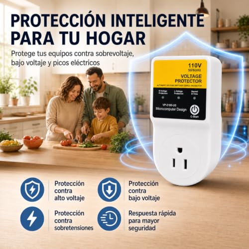 ETRTNVB 1800W Regulador de Voltaje para Refrigerador, Protector contra Sobretensiones para Lavadora,Regulador de Voltaje para Refrigerador, Supresor de Picos Enchufe AC120V para Cocina Sala (2 PCS)