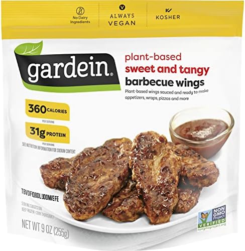 Gardein Sweet & Tangy Barbecue Plant-Based Wings, Vegan, Frozen, 9 oz.