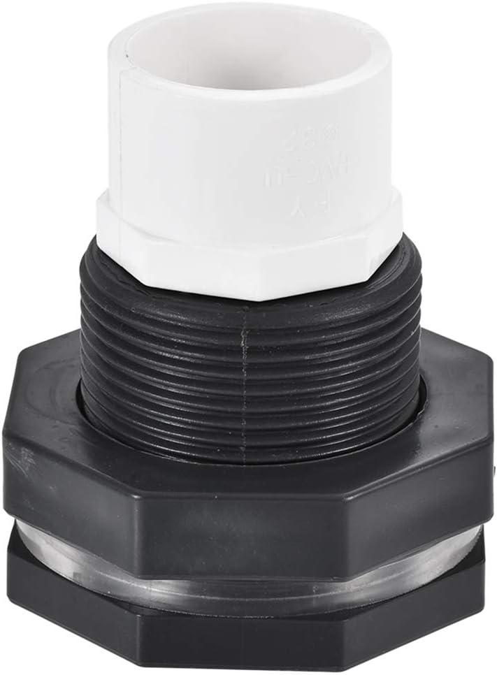sourcing map Bulkhead Fitting, G1 Female 1.83" Male, Tube Adaptor Fitting, with Silicone Gasket and Pipe Connector