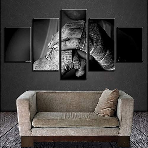 Alasijia 5 Pieces Mixed Martial Arts Posters Canvas Paintings Wall Art Framework Living Room Modular HD Prints Home Decor Boxing Pictures-20CMx35/45/55CM