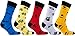socks n socks-Men's 5-pair Luxury Cotton Mustache Funny Cool Socks Gift Box