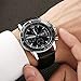 Yuheng Quartz Chronograph Waterproof Watches Business and Sport Design Leather Band Strap Wrist Watch (Black)