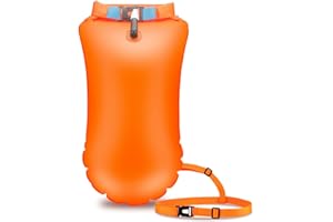 LEKAUFEN Swim Buoy for Open Water, High-Visibility Swim Safety Float Waterproof Dry Bag for Swimmers Triathletes Kayakers Snorkelers, Swimming Open Water Buoy for Safer Swim Training