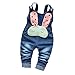 Kidscool Baby Cotton Denim Cute 3D Rabbit Decoration Soft Overalls