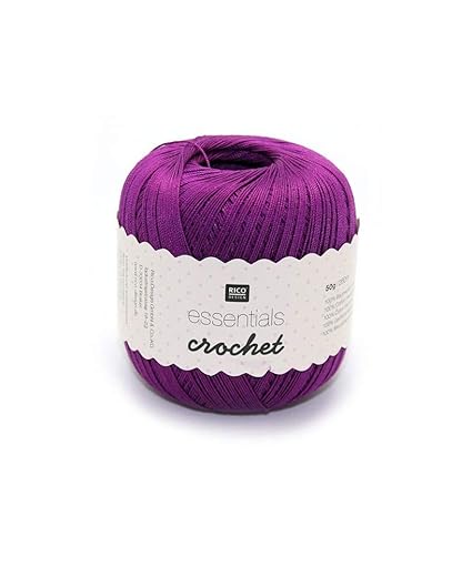 Rico Design Essentials Crochet, 100 Prozent Baumwolle, lila