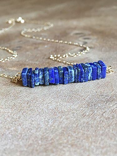 Lapis Lazuli Necklace 16" 14k Gold Filled