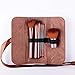 Mooxury Makeup Brushes Set professional Synthetic Kabuki Cosmetic Brushes Kit with Brown Case Bag - 6 Pcs