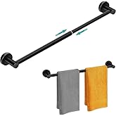 MGahyi Adjustable Stainless Steel Towel Racks for Bathroom 13.18-24In | Rustproof Single Towel Bar Wall Mounted, Sturdy &amp; Space-Saving Towel Holder Rod for Bathroom Accessories, Black