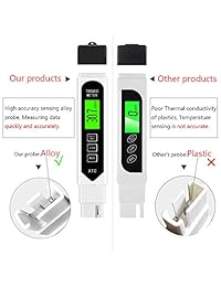 SEAKCOIK TDS Medidor Digital de Agua TDS01 3 en 1 TDS EC Medidor de temperatura, Kit de prueba de calidad de agua ideal con funda de transporte, 0-9999ppm (blanco)