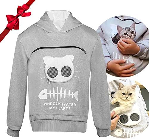 Dog Pouch Holder Hoodie for Women Cat Carrier Sweatshirt for Men Pet Holder