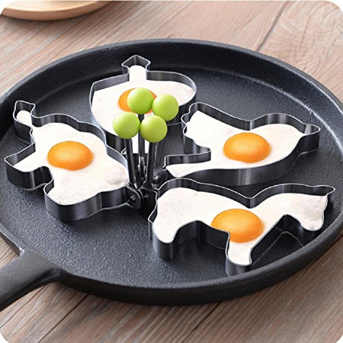 Pancake Molds, Witspace 1PC Omelette Maker Stainless Steel Fried Egg Shaper Pancake Mould Mold Kitchen Cooking Tools Omelet Mould Egg Molds (Elephant)