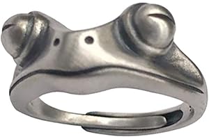kelistom Vintage Silver Animal Open Ring, Adjustable Frog, Snake, Dragon, Cat Finger Ring for Women Men Fashion Party Jewelry
