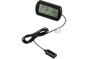 Levemolo Hygrometer for Egg Incubator with Sensor and Fixed Suction Cup Structure, Abs Material for Home