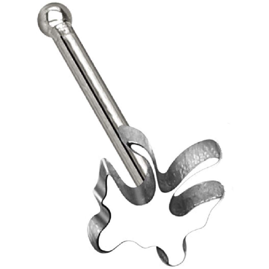 PiercedOff 316L Surgical Steel Nose Bone Stud with Butterfly Head - Thickness 20GA (0.8mm) / Length 6mm / Butterfly Size 4mm