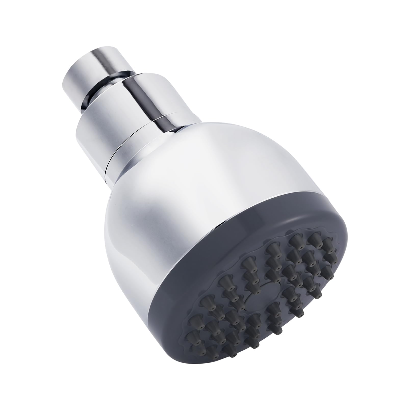Katezon High Pressure Shower Head, 3 Inches Anti-Clog Anti-Leak Fixed Showerhead, with Adjustable Swivel Brass Ball Joint (Chrome)
