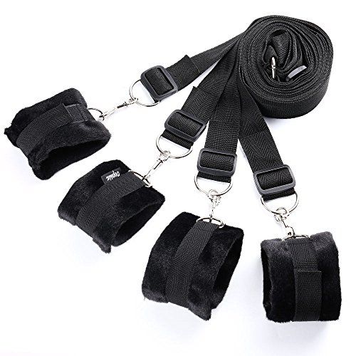 Oopsix Bed Restraint Kit for Fetish Sex Bondage Games Set, Unisex with Soft Cuffs for Ankles and Wrists, Fits Almost Any Size Mattress