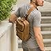 OXA Multi-pocket Fashion Vintage Cotton Canvas Sling Backpack Messenger Bag Ipad Bag Shoulder Backpack Crossbody Chest Satchel Travel Bag for Men and Women Brown