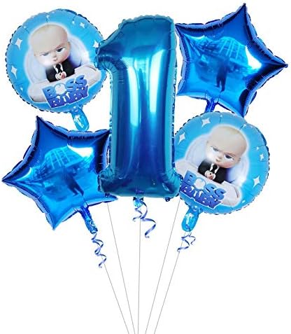 Zjwdm Lot De 5 Ballons Pour Bebe En Film Plastique 30 Decoration De Fete D Anniversaire Cartoon Helium Globos 1 Amazon Fr Cuisine Maison