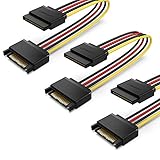UGREEN SATA Power Extension Cable 3 Pack 15 Pin SATA Male to Female Extender Cable Cord Adapter for Hard Drive Disk, HDD, SSD, PCIE, 8 inches