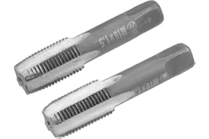 uxcell Metric Hand Tap M16 Thread 1.5 Pitch 4 Straight Flutes H2 Alloy Tool Steel Bottom & Taper Screw Tap Set Tapping Tools 