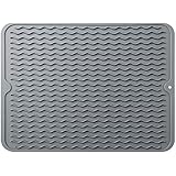 HowiseAcc Silicone Dish Drying Mat,Drying Mat For Kitchen counter, Heat Resistant Mat,Easy Clean drainboard mat, Non-Slip Dis