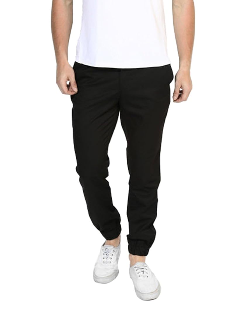 black cotton joggers