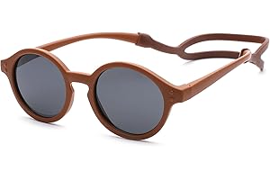 COASION Baby Polarized Sunglasses with Strap Adjustable TPEE Flexible Frame for Toddler Girls Boys Age 0-36 Months