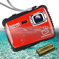 ISHARE Waterproof Kids Camera, 21MP HD Underwater Digital Camera for Kids with 2.0" LCD, 8X Digital Zoom, Flash and Mic for Girls/Boys (RED)......