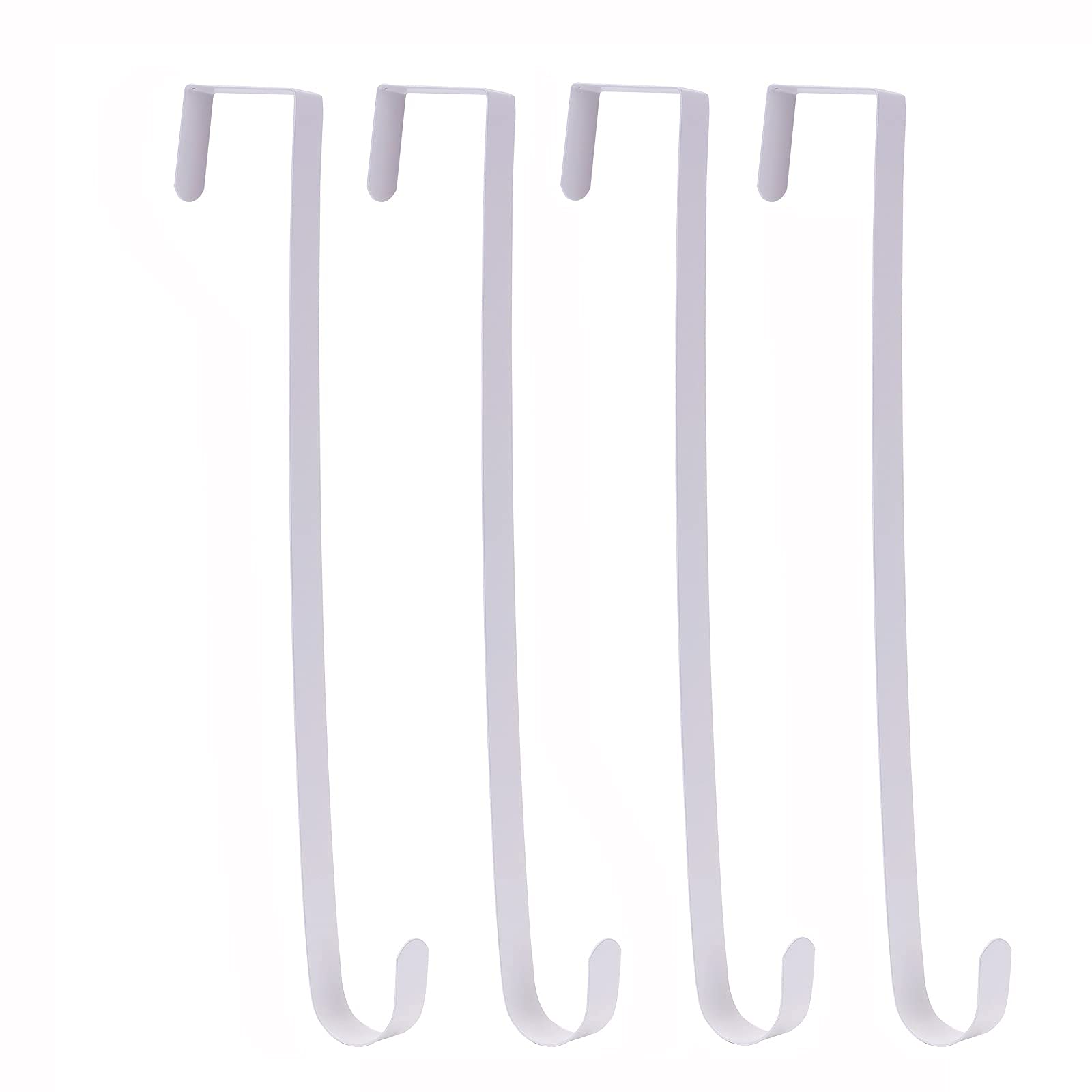 Photo 1 of Sattiyrch 15" Wreath Hanger for Front Door,Sturdy Steel Wreath Door Hanger,Over The Door Hanger Hook (White,4)