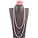 GRACE JUN Luxury Fashion Glass Simulated Pearl for Women Party Handmade Long Pearl Necklace 55