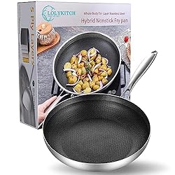 LOLYKITCH 8 Inch Tri-ply Hybrid Stainless Steel