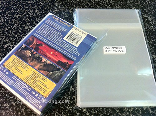 image for UNIQUEPACKING 100 Pcs Clear Standard DVD Case Cello/Cellophane Bags No