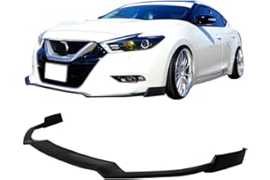 IKON MOTORSPORTS Front Bumper Lip Compatible with 2016-2018 Nissan Maxima, Black PU Front Lip Finisher Under Chin Spoiler Add On