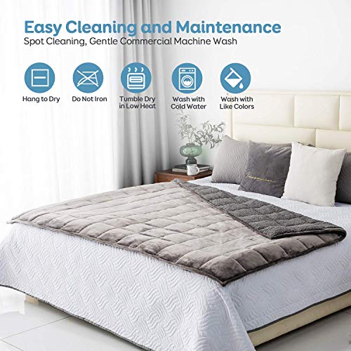 Topblan Sherpa Fleece Weighted Blanket 12lbs, Uniformed Color with