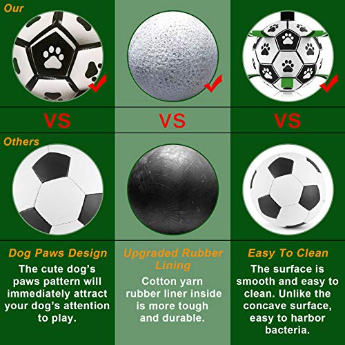 TIRTI Upgrade Dog Soccer Ball with Grab Tabs, Interactive Football Puppy Balls for Small