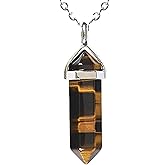 Crystal Necklaces for Women, Hexagon Crystal Point Pendant Necklace, Healing Crystal Stone Necklace for Mother's Day Gift