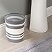InterDesign Ellis Knitted Decorative Trash and Waste Can, Gray/Ivory
