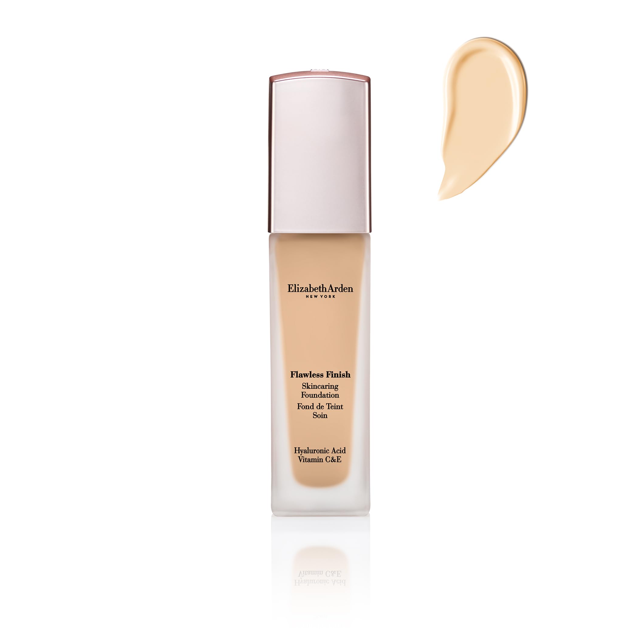 Elizabeth Arden Flawless Finish Skincaring Foundation with Hyaluronic Acid, Vitamin C & E, 130W (Fair skin with warm undertones), 1 fl. oz.