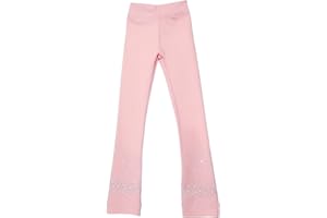 LIUHUO Girls Ice Skating Pants Women Black Rhinestones Training Practice Leggings Fleece Inside