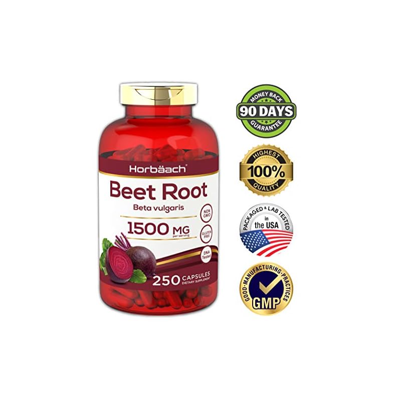 Beet Root Powder Capsules 1500mg 250 Pills Herbal Extract Gluten