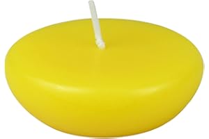 Zest Candle 24-Piece Floating Candles, 2.25-Inch, Yellow