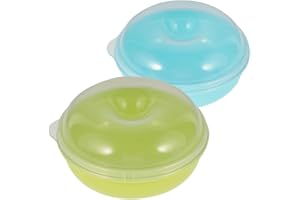 TIKODIDA 2pcs Airtight Bread Storage Containers with Lids, Microwaveable Bagel and Doughnut Keeper Boxes for