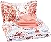 Amazon Basics Twin/Twin XL Comforter Set with Printed Sheets, 5-Piece Coral Medallion Bedding, Lightweight Microfiber Bed-in-a-Bag