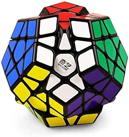 IndiaBuy 3x3x3 QIYI Black Background Rubiks Magic Smooth Speed Cube 3D-Puzzle Cube Recommended for 3-99 yrs (QIYI MEGAMINX Black Background)