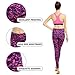 SOUTEAM Womens Yoga Leggings with Pocket, Lightweight Fitness Pants, Purple & Pink, Medium