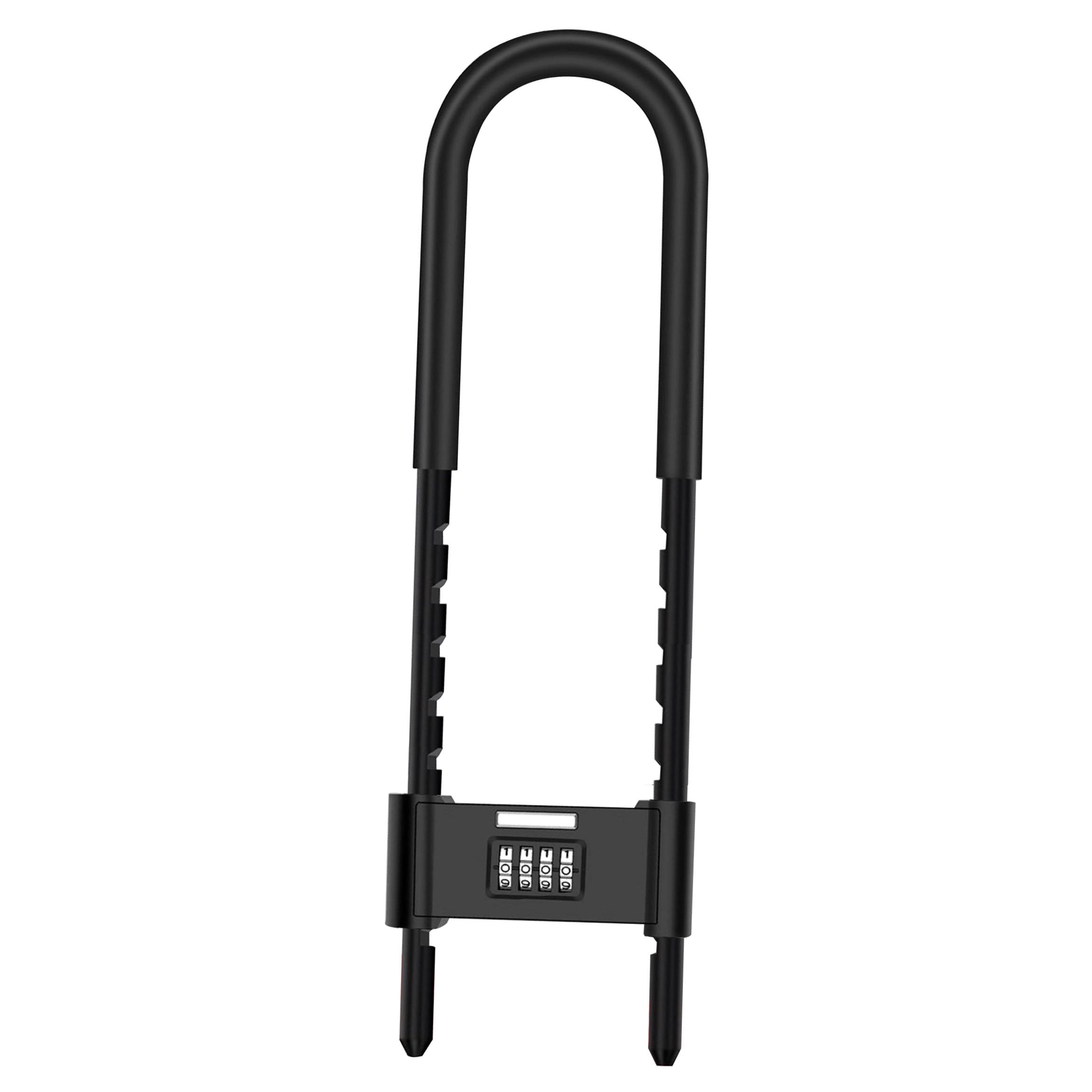 U-Shape Security Code Lock with Adjustable Shackle,for Bicycles, E-Bike,Mountain Bike,Glass Door,Gates,Shed, Fence [ Adjustable Range 175-330mm]