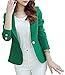 MIKTY Casual Work Office Blazer One Button Jacket for Women and Juniors #5 Green XL